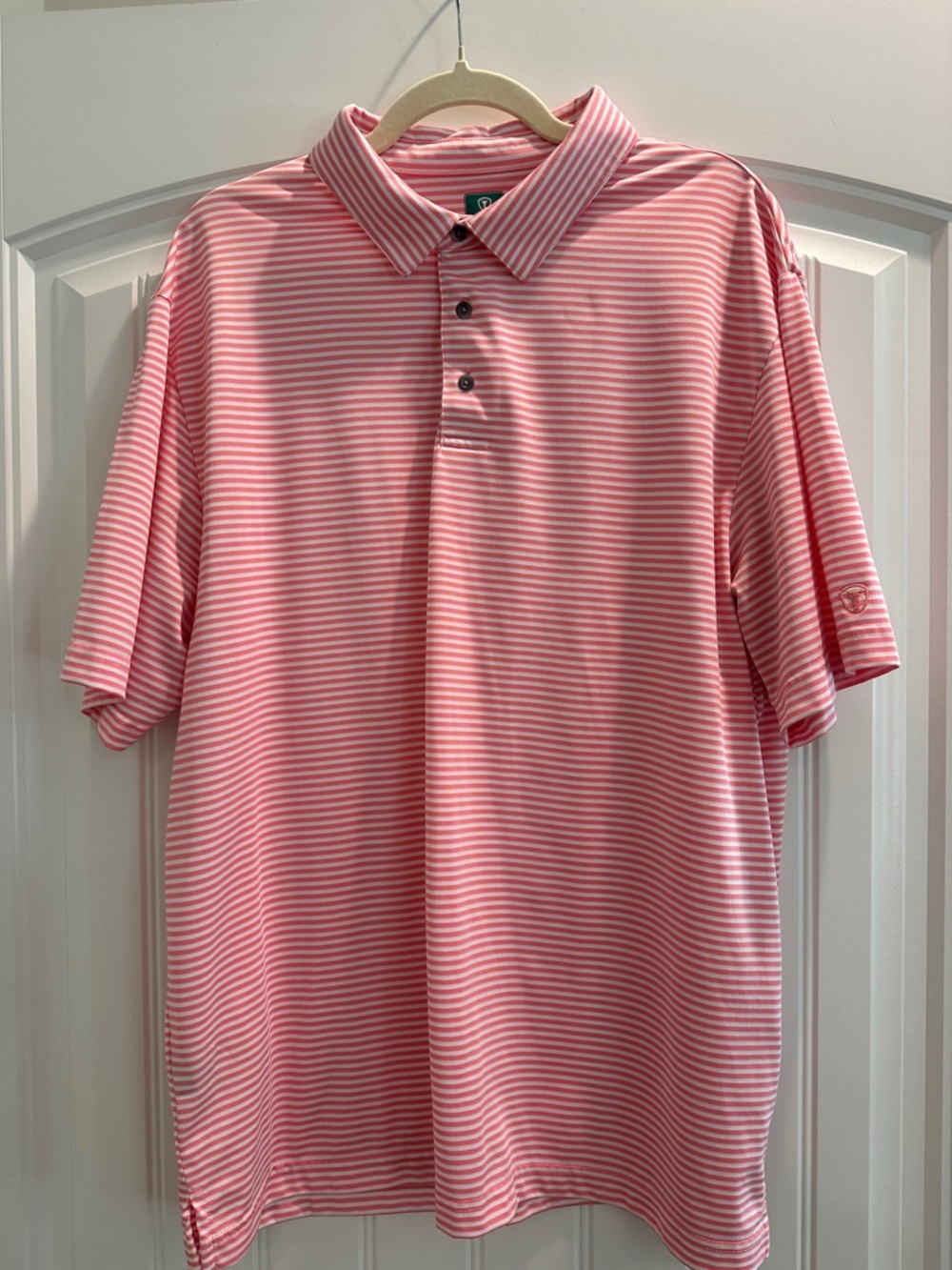 Men's Pink Stripe Polo